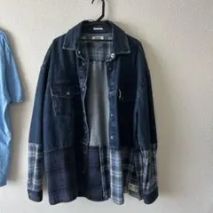 TOMMYJEANS デニムジャケット チェック切り替え