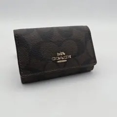 COACH コーチ キーケース 5連 シグネチャー　ブラック　ブラウン