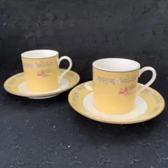 ティファニー　イエローチューリップ　デミタスカップ＆ソーサー　ペア　2客