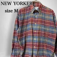 【ニューヨーカー】メンズ コットン チェック柄 長袖 ボタンダウンネルシャツ
