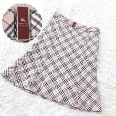 ●美品●　BURBERRY　バーバリー　ノバチェック　フレア　スカート　ベルト付