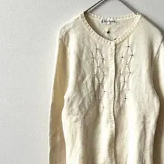 22OCTOBRE カーディガン ニット 長袖 クルーネック ウール混 シンプル