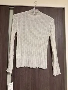 ウェーブモックネックメロウシアートップス[dk909]