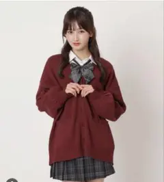 WEGO スクールカーディガン バーガンディ ワインレッド