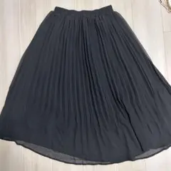 ブラック プリーツロングスカート WEGO