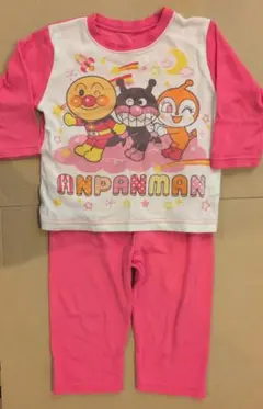アンパンマン 長袖パジャマ 上下 90cm ピンク