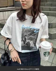 Discoat 【WEB限定】レタリングフォトTシャツ