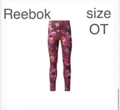 新品リーボック花柄レギンス　ヨガ　ロングタイツ　レディースLL レッド　ポケット