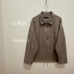 * 美品 リバティカル チェック柄 ハーフジップ 長袖 プルオーバー 春秋