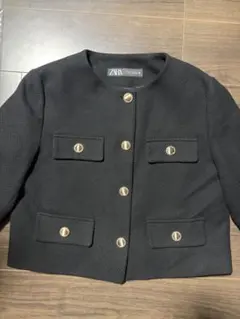 ZARA ラウンドネック ピケ ブレザー Mのサムネイル