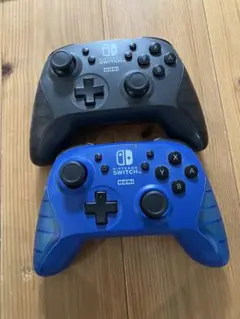 ジャンク品　HORI ワイヤレスコントローラー ブラック ブルー　２個セット