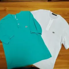 SCYE BASICS セット売り半袖ポロシャツ 38サイズ グリーン・ホワイト