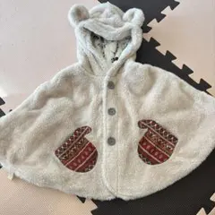 branshes ベビーポンチョ　ベージュクマ