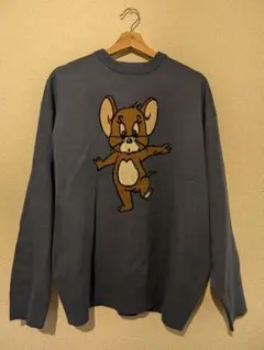 TOM AND JERRY クルーネックニット ブルー L