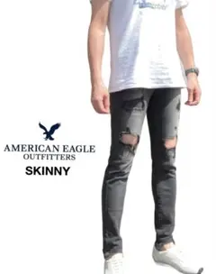 未使用 美脚 大きめ アメリカンイーグル 強ストレッチ ダメージ デニム