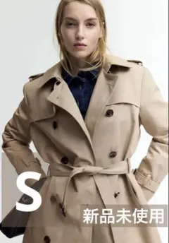 【新品未使用】H&M ニーレングストレンチコート　S