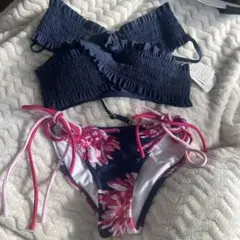ネイビー オフショルビキニ　水着 セパレート 9M