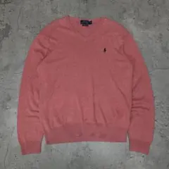 POLO RALPH LAUREN ピマコットン Vネックニット ピンク Mのサムネイル