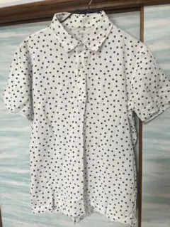 【14日まで値下げ中】 ユニクロ　メンズ ポロシャツ 花柄 ホワイト L