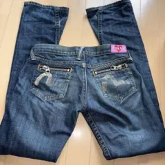 エビス デニムフレアパンツ 25 平成 古着 EVISU y2k ローライズのサムネイル