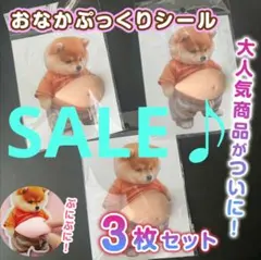 【お腹ぷっくり柴犬シール 3枚セット】もちもち ぷにぷに 癒し メタボ