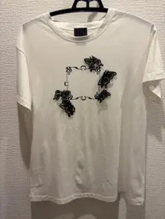ANNA SUI 蝶モチーフ刺繍 Tシャツ ホワイト
