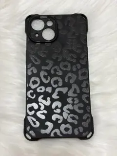 iPhone15対応 スマホケース 黒 ヒョウ柄のサムネイル