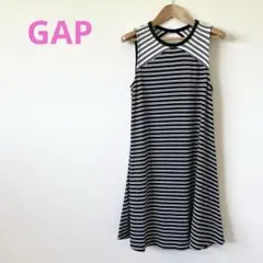 【美品】GAP カットアウトタンクドレス 白黒 XS 伸縮素材 美シルエット