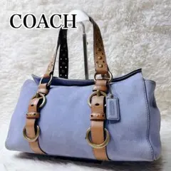 COACH Nubuck Studs Tote Bag Y2K Blueのサムネイル