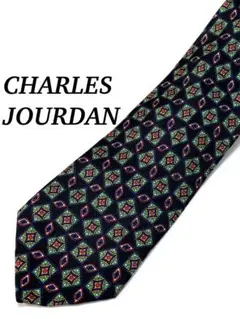 まとめ購入で大幅割引 美品 CHARLES JOURDAN 幾何学模様 ネクタイ