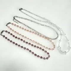 クリスタルビーズネックレス　4本セット