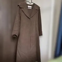 ブラウン ロングコート ウエストベルト付き　ほぼ新品