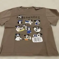 PANDAWARKS 犬柄 プリントTシャツ ブラウン　120 ベージュTシャツのサムネイル
