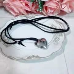 未使用品♡ハートペンダント　ベロア♡