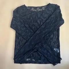 長袖 レース トップス ブラック GRL