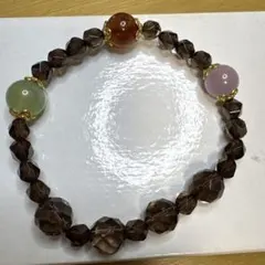 スモーキークォーツ 多面カット ブレスレット 17cm - メルカリ