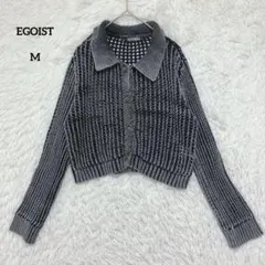 EGOIST エゴイスト メッシュニットカーディガン クロップド 長袖 綿 M