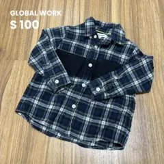 GLOBAL WORK 長袖シャツ チェック柄Sサイズ 100