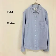 PLST プラステ　オックスフォードシャツ　M ライトブルー　長袖　コットンのサムネイル