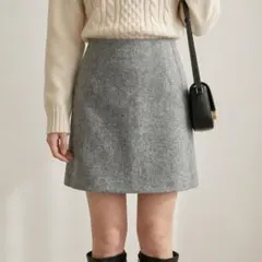 【新品】ウールミニスカート グレーのサムネイル
