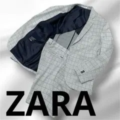 ZARA セットアップ ジャケット スラックス　チェック柄 大きいサイズ　スーツ