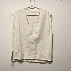 新品未使用　ap retro フリンジベスト　アイボリー　フリーサイズのサムネイル