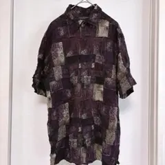 クレイジーホース シャツ レギュラー パッチワーク S 紫 90sヴィンテージ