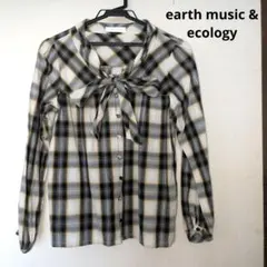 earth music & ecology チェック柄長袖シャツ