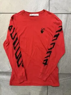 OFF-WHITE スプレーロゴ 長袖カットソー レッドのサムネイル