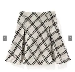GRL ダイヤチェック柄ツイードフレアミニスカート