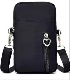 スマホポーチ レディース ショルダーバッグ 大容量 バッグ ミニ 黒