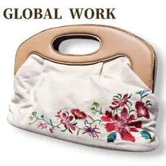 ✅️GLOBALWORK ◇ ハンドバッグ♡2way♡花柄刺繍♡ナチュラル♡
