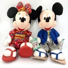 【激レア】 ディズニー 着物ミッキー&ミニー ぬいぐるみ 2000年 当時物