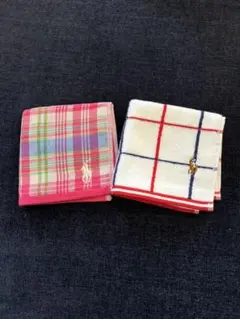 ☆タグ付き未使用品ラルフローレンタオルハンカチ2枚セット